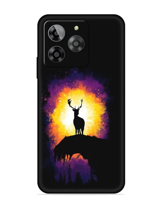 Elk Animal Art Embossed Soft Silicone Case for Lava Yuva 3 Zapvi