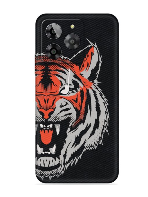 Tiger Aggression Embossed Soft Silicone Case for Lava Yuva 3 Zapvi