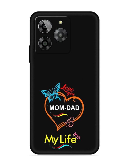 Love You Mom Dad Embossed Soft Silicone Case for Lava Yuva 3