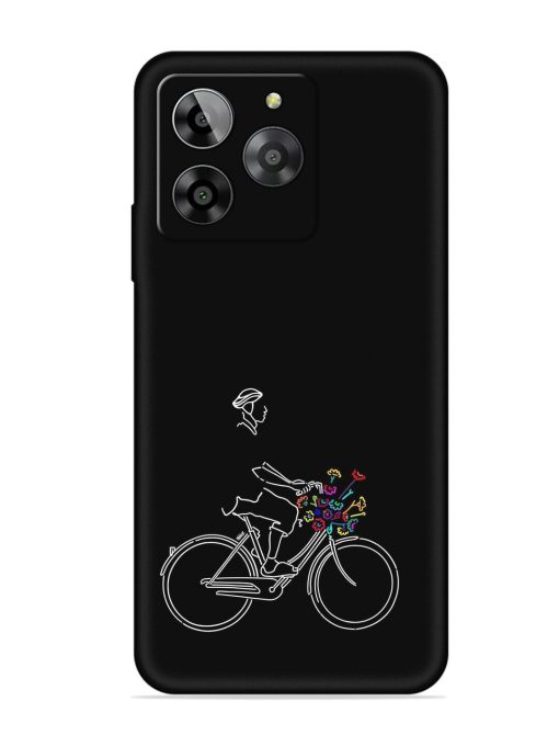 Minimalist Cycle Art Embossed Soft Silicone Case for Lava Yuva 3 Zapvi