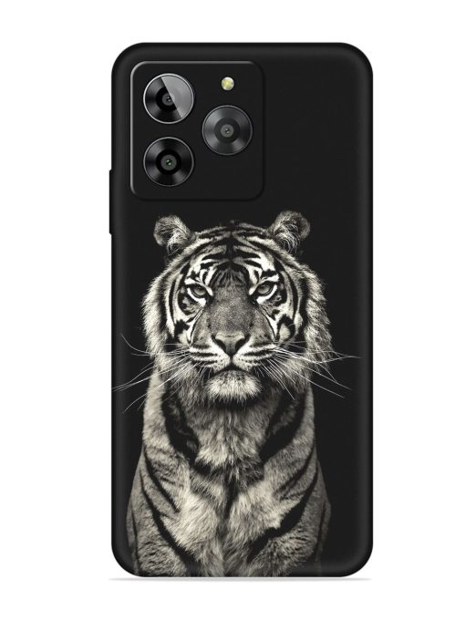 Tiger Art Embossed Soft Silicone Case for Lava Yuva 3 Zapvi