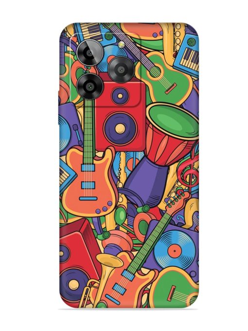 Colorful Music Art Embossed Soft Silicone Case for Lava Yuva 3 Zapvi