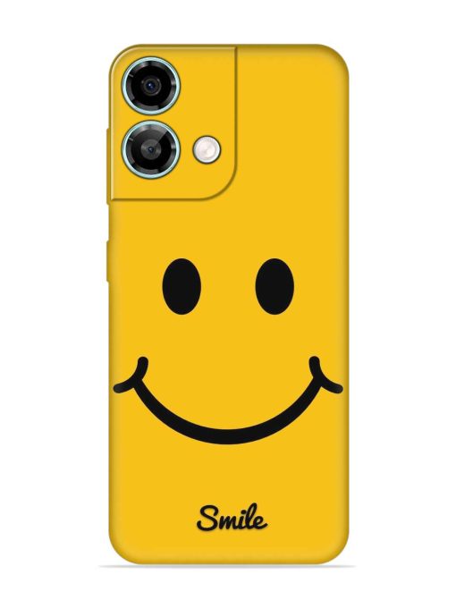 Yellow Smiley Embossed Soft Silicone Case for Lava Yuva 3 Pro Zapvi