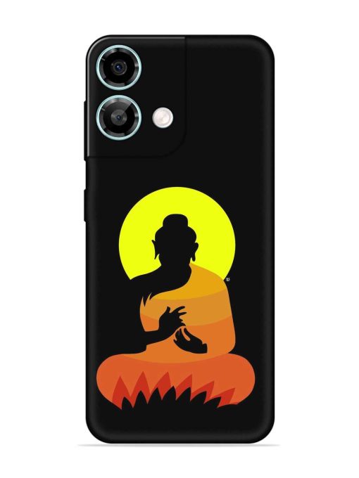 Buddha Art Black Embossed Soft Silicone Case for Lava Yuva 3 Pro Zapvi