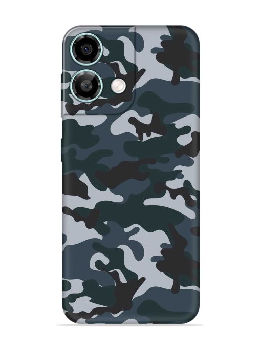 Dark Blue Army Military Art Embossed Soft Silicone Case for Lava Yuva 3 Pro Zapvi