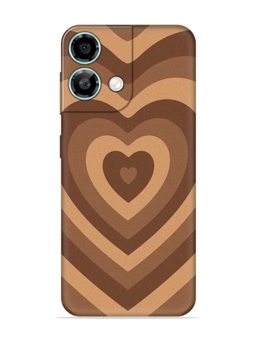 Brown Heart Embossed Soft Silicone Case for Lava Yuva 3 Pro Zapvi