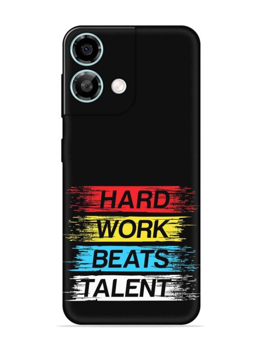 Hard Work Beats Embossed Soft Silicone Case for Lava Yuva 3 Pro Zapvi