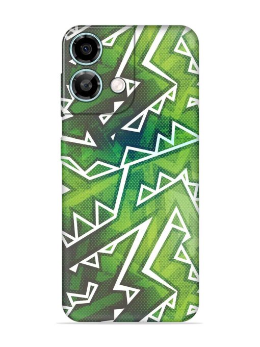 Green Graffiti Seamless Embossed Soft Silicone Case for Lava Yuva 3 Pro Zapvi