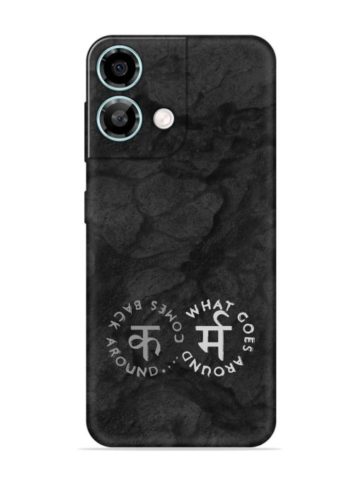 Karma Hindi Word Embossed Soft Silicone Case for Lava Yuva 3 Pro Zapvi