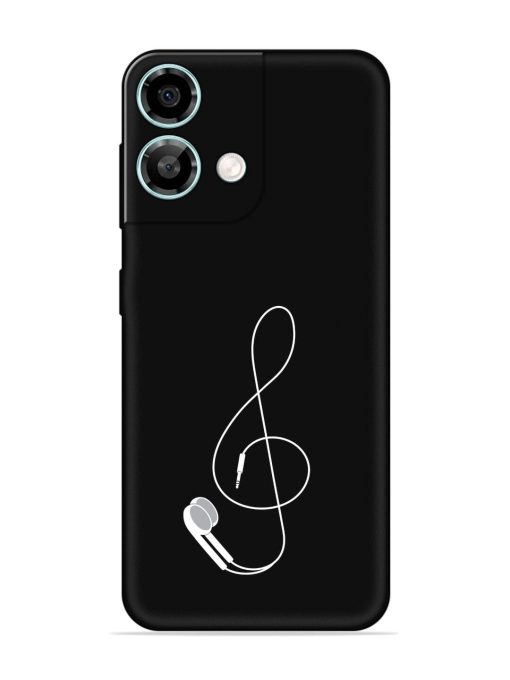 Music Earphone Vector Embossed Soft Silicone Case for Lava Yuva 3 Pro Zapvi