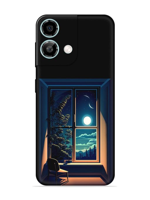 Night View At Window Embossed Soft Silicone Case for Lava Yuva 3 Pro