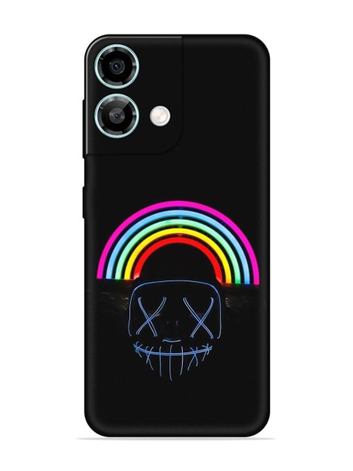 Mask Rainbow Embossed Soft Silicone Case for Lava Yuva 3 Pro Zapvi