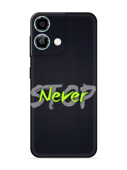 Never Stop Embossed Soft Silicone Case for Lava Yuva 3 Pro Zapvi