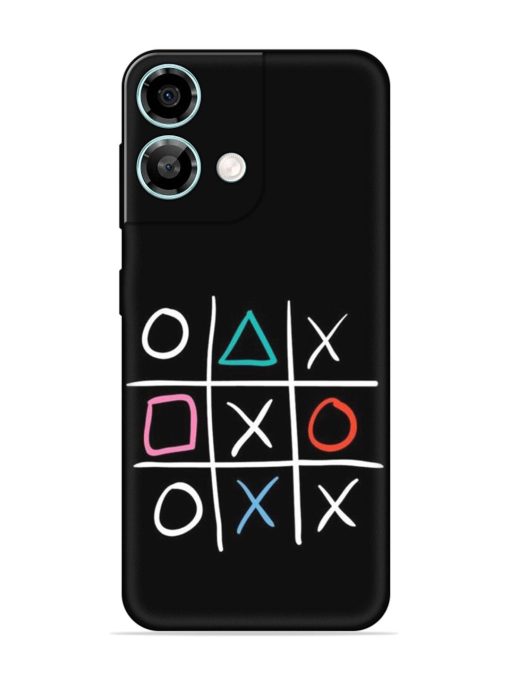 Super Neon Tic-Tac-Toe Embossed Soft Silicone Case for Lava Yuva 3 Pro