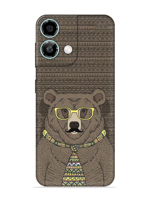 Grizzly Bear Embossed Soft Silicone Case for Lava Yuva 3 Pro