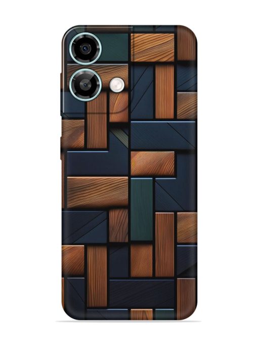 Wooden Background Cubes Embossed Soft Silicone Case for Lava Yuva 3 Pro Zapvi