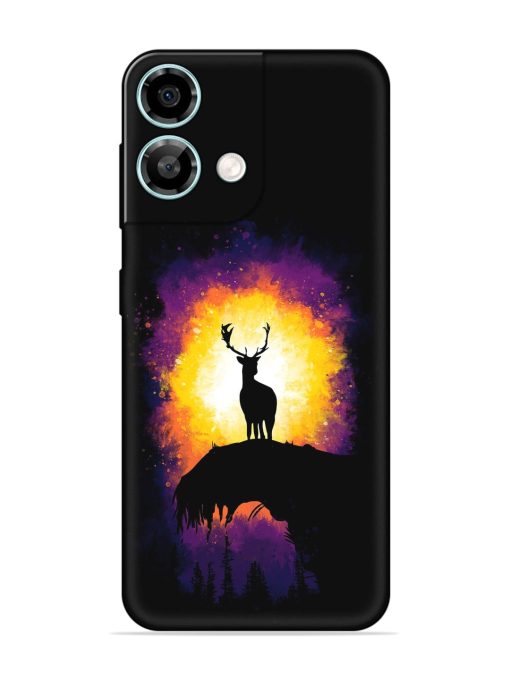 Elk Animal Art Embossed Soft Silicone Case for Lava Yuva 3 Pro Zapvi