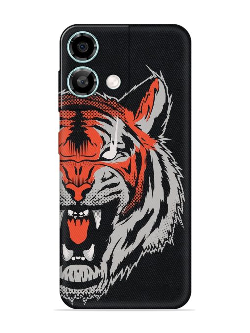 Tiger Aggression Embossed Soft Silicone Case for Lava Yuva 3 Pro