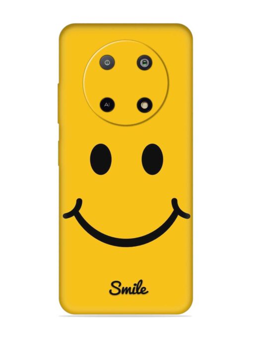 Yellow Smiley Embossed Soft Silicone Case for Lava Yuva (5G) Zapvi