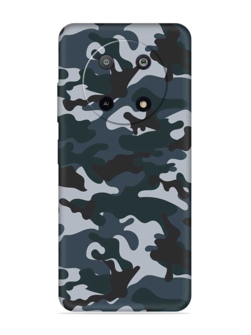 Dark Blue Army Military Art Embossed Soft Silicone Case for Lava Yuva (5G) Zapvi