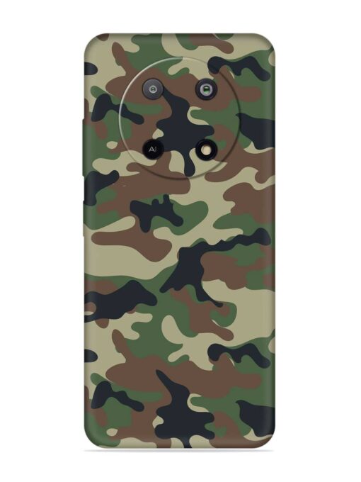 Army Military Camouflage Dark Green Embossed Soft Silicone Case for Lava Yuva (5G) Zapvi