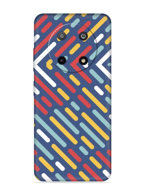 Colored Lines Embossed Soft Silicone Case for Lava Yuva (5G) Zapvi