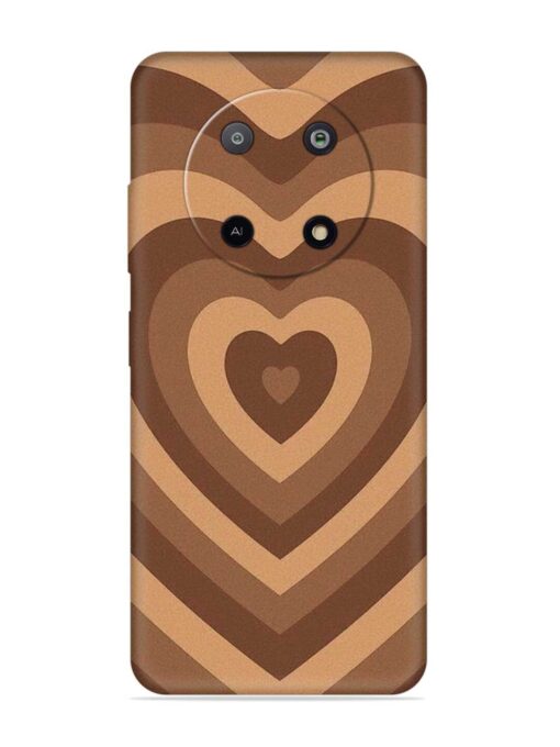 Brown Heart Embossed Soft Silicone Case for Lava Yuva (5G)