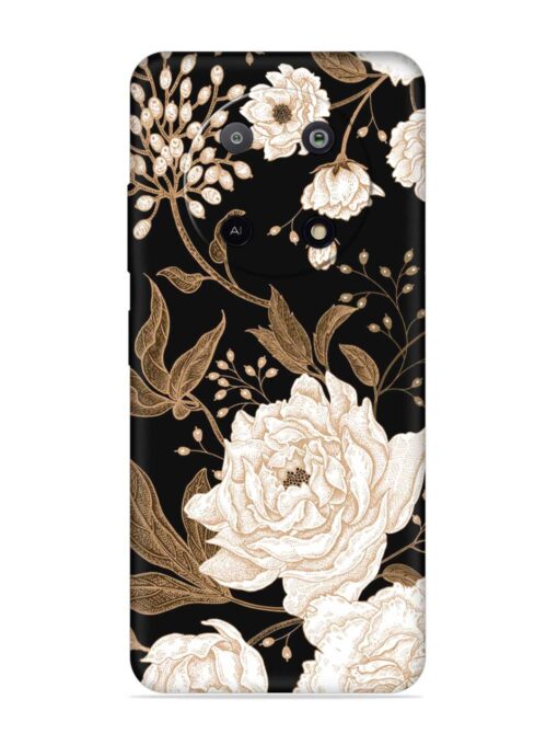 Peonies Roses Floral Embossed Soft Silicone Case for Lava Yuva (5G) Zapvi