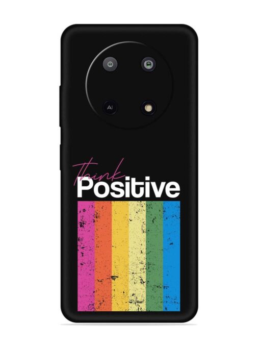 Think Positive Typography Embossed Soft Silicone Case for Lava Yuva (5G) Zapvi