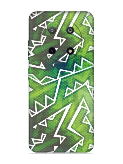 Green Graffiti Seamless Embossed Soft Silicone Case for Lava Yuva (5G) Zapvi