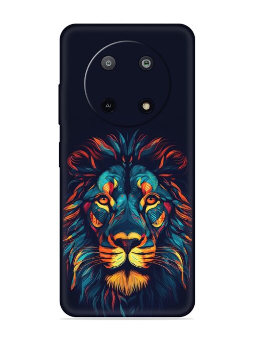 Colorful Lion Embossed Soft Silicone Case for Lava Yuva (5G) Zapvi