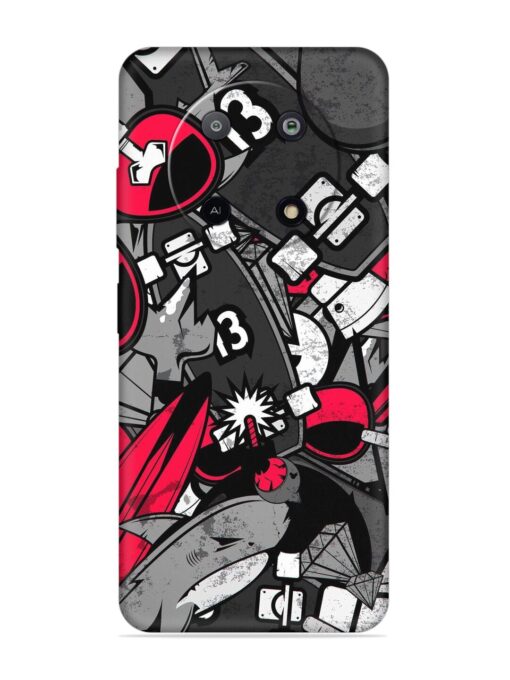 Fictional Doodle Embossed Soft Silicone Case for Lava Yuva (5G)