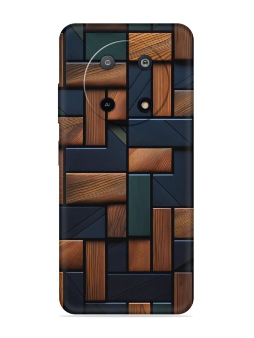 Wooden Background Cubes Embossed Soft Silicone Case for Lava Yuva (5G) Zapvi