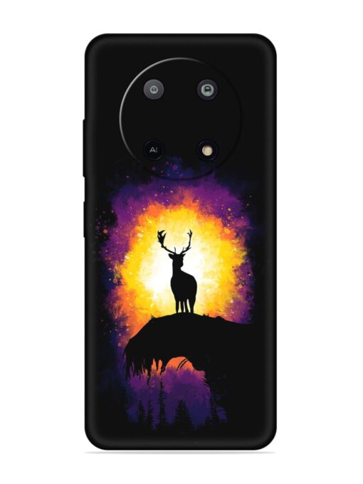 Elk Animal Art Embossed Soft Silicone Case for Lava Yuva (5G) Zapvi