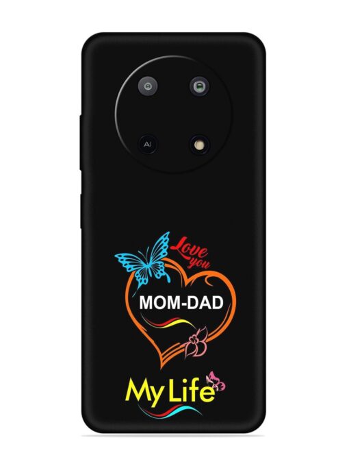 Love You Mom Dad Embossed Soft Silicone Case for Lava Yuva (5G)