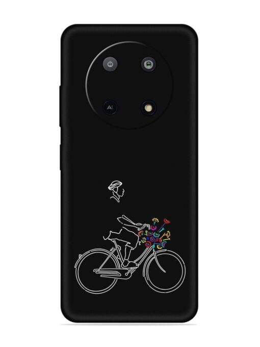 Minimalist Cycle Art Embossed Soft Silicone Case for Lava Yuva (5G) Zapvi