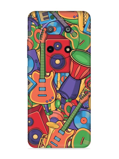 Colorful Music Art Embossed Soft Silicone Case for Lava Yuva (5G)