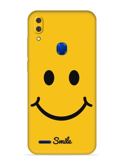 Yellow Smiley Embossed Soft Silicone Case for Lenovo A7 Zapvi