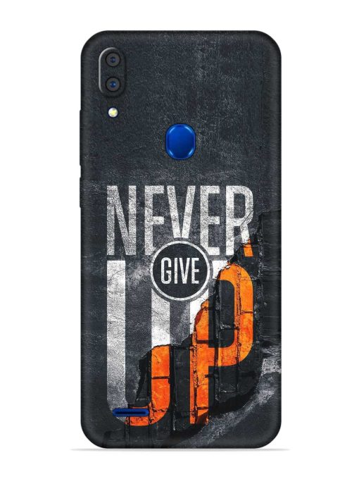 Never Give Up Embossed Soft Silicone Case for Lenovo A7 Zapvi