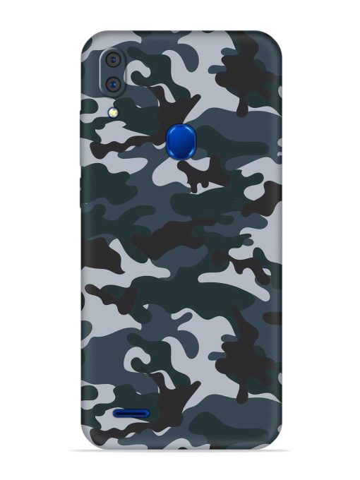 Dark Blue Army Military Art Embossed Soft Silicone Case for Lenovo A7 Zapvi