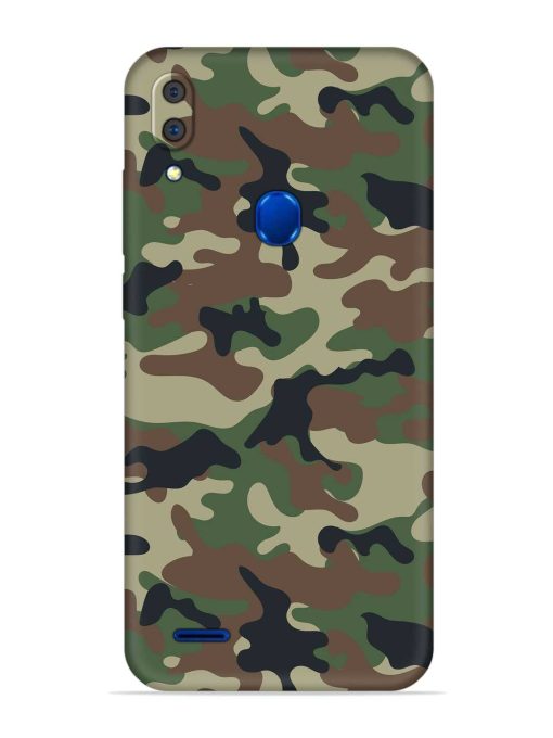 Army Military Camouflage Dark Green Embossed Soft Silicone Case for Lenovo A7 Zapvi