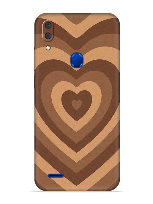 Brown Heart Embossed Soft Silicone Case for Lenovo A7 Zapvi