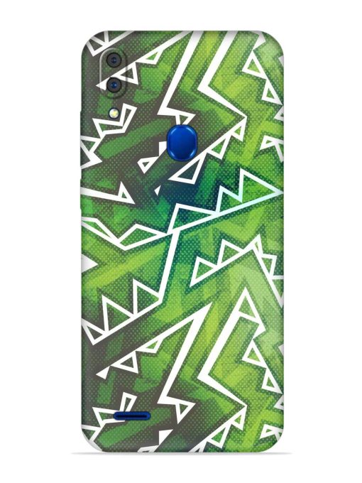 Green Graffiti Seamless Embossed Soft Silicone Case for Lenovo A7 Zapvi