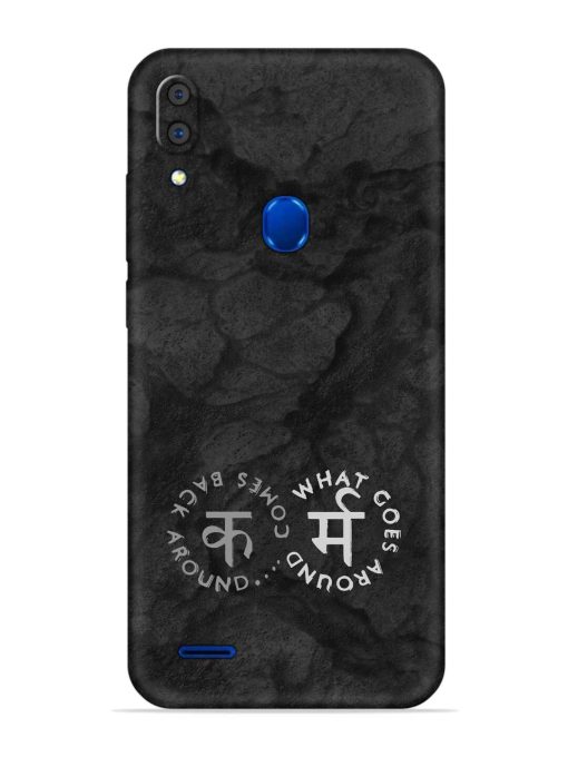 Karma Hindi Word Embossed Soft Silicone Case for Lenovo A7 Zapvi