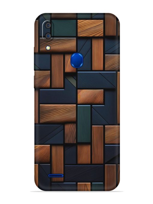 Wooden Background Cubes Embossed Soft Silicone Case for Lenovo A7