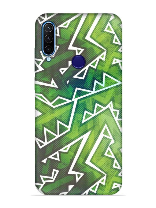 Green Graffiti Seamless Embossed Soft Silicone Case for Lenovo K10 Plus Zapvi