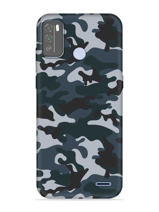 Dark Blue Army Military Art Embossed Soft Silicone Case for Micromax In 1B