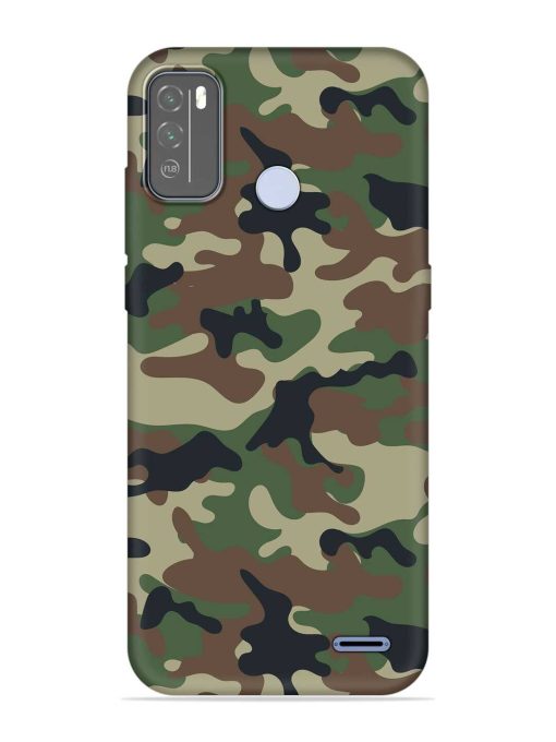 Army Military Camouflage Dark Green Embossed Soft Silicone Case for Micromax In 1B Zapvi