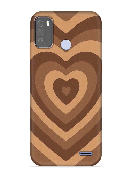 Brown Heart Embossed Soft Silicone Case for Micromax In 1B Zapvi