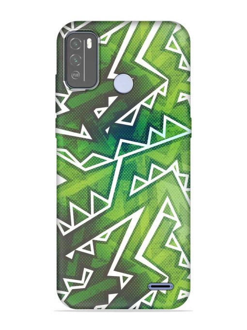 Green Graffiti Seamless Embossed Soft Silicone Case for Micromax In 1B